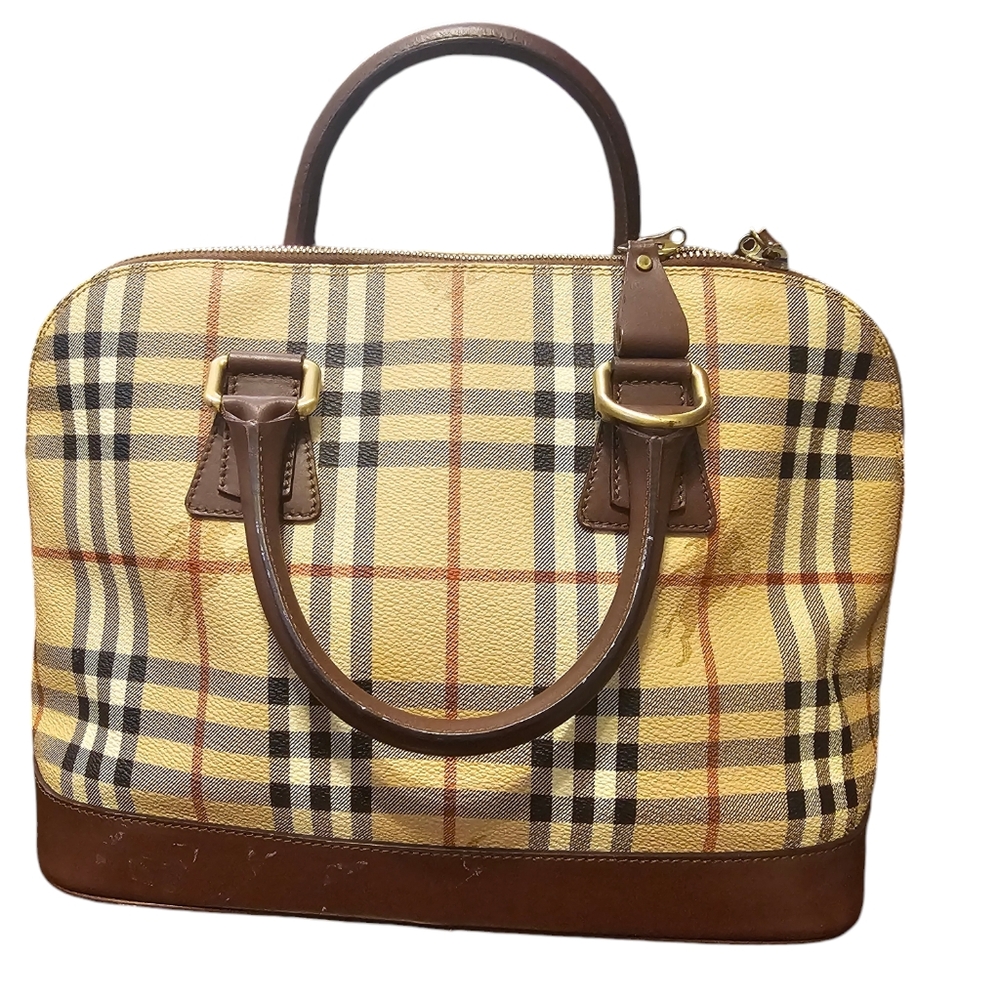 Burberry Haymarket Check Alma Style Tote w/ COA - Picture 2 of 13